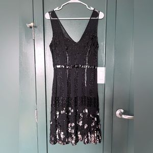 Tracy Reese Embellished Sequin Black Dress
